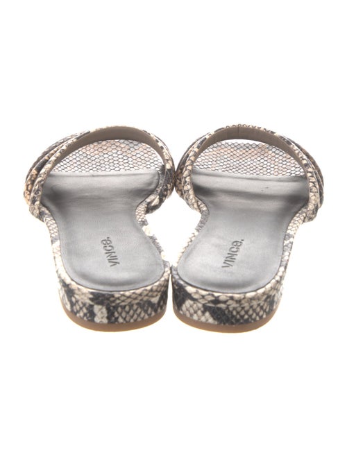 Vince Leather Animal Print Slides