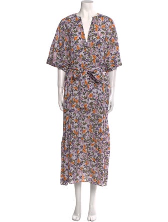 Vince Floral Print Long Dress