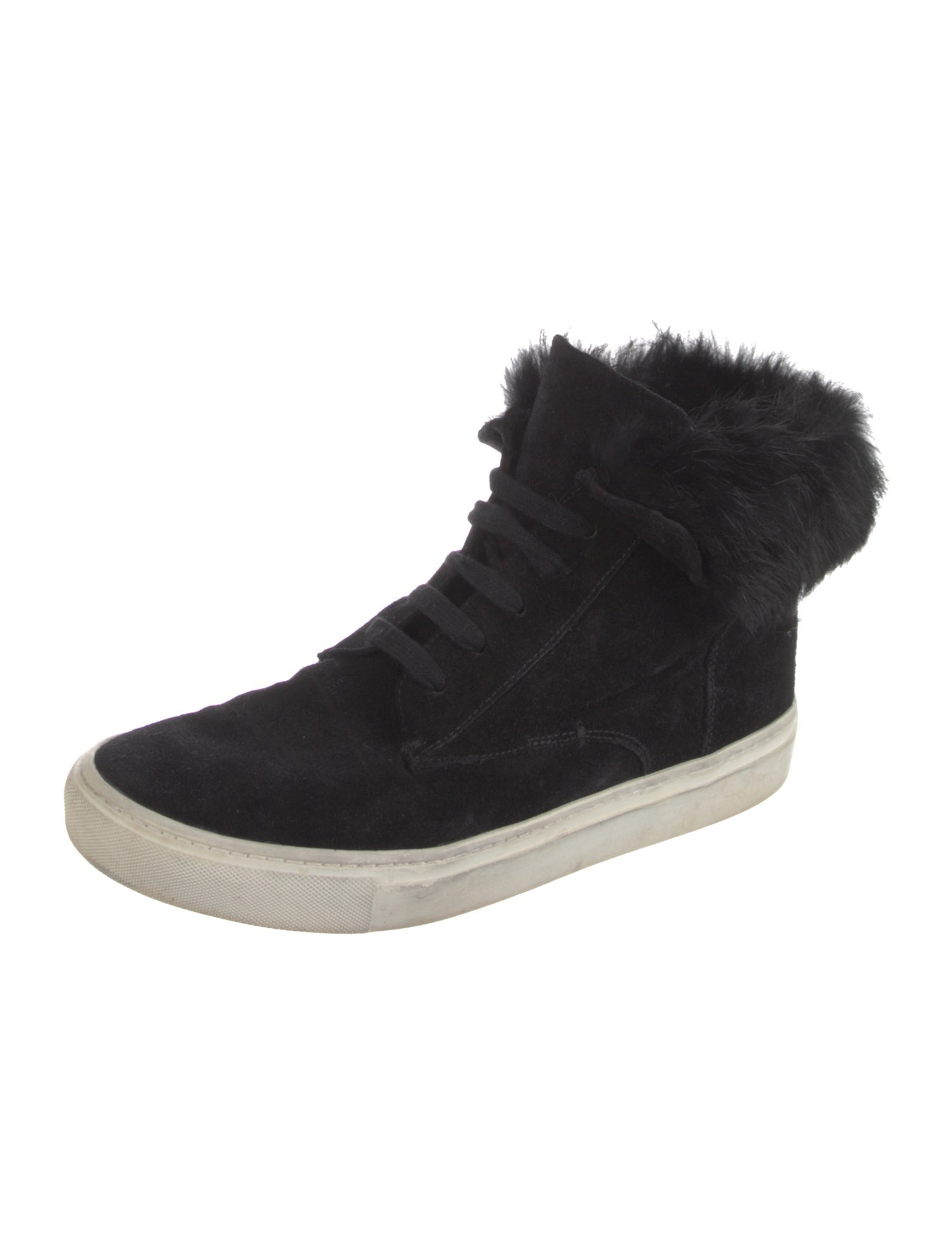 Vince Suede Fur Trim Sneakers