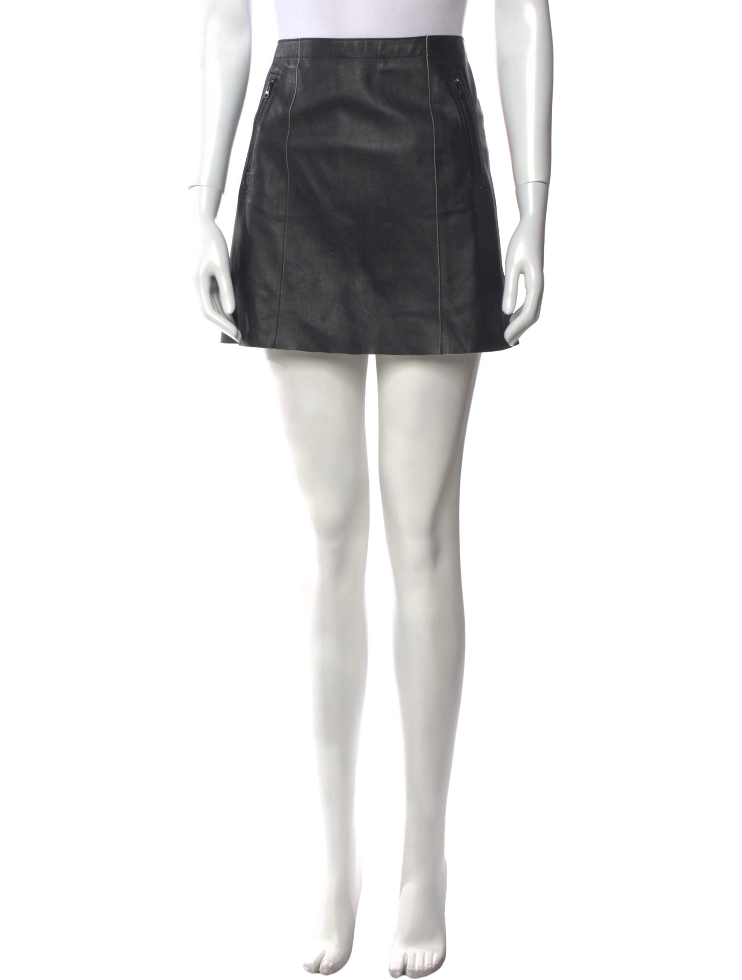 Vince Leather Mini Skirt