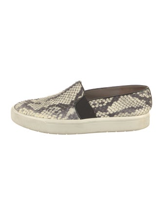 Vince Embossed Leather Animal Print Sneakers