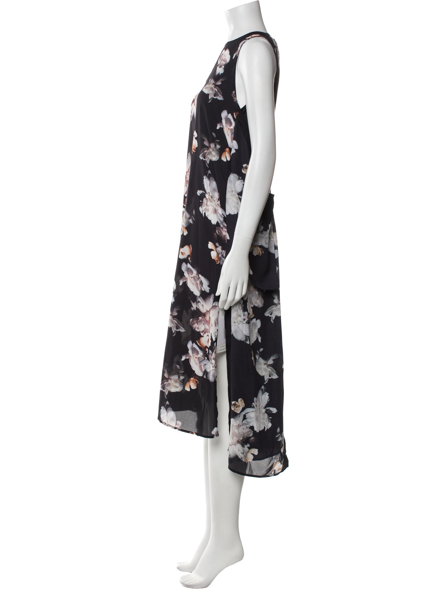 Vince Floral Print Midi Length Dress