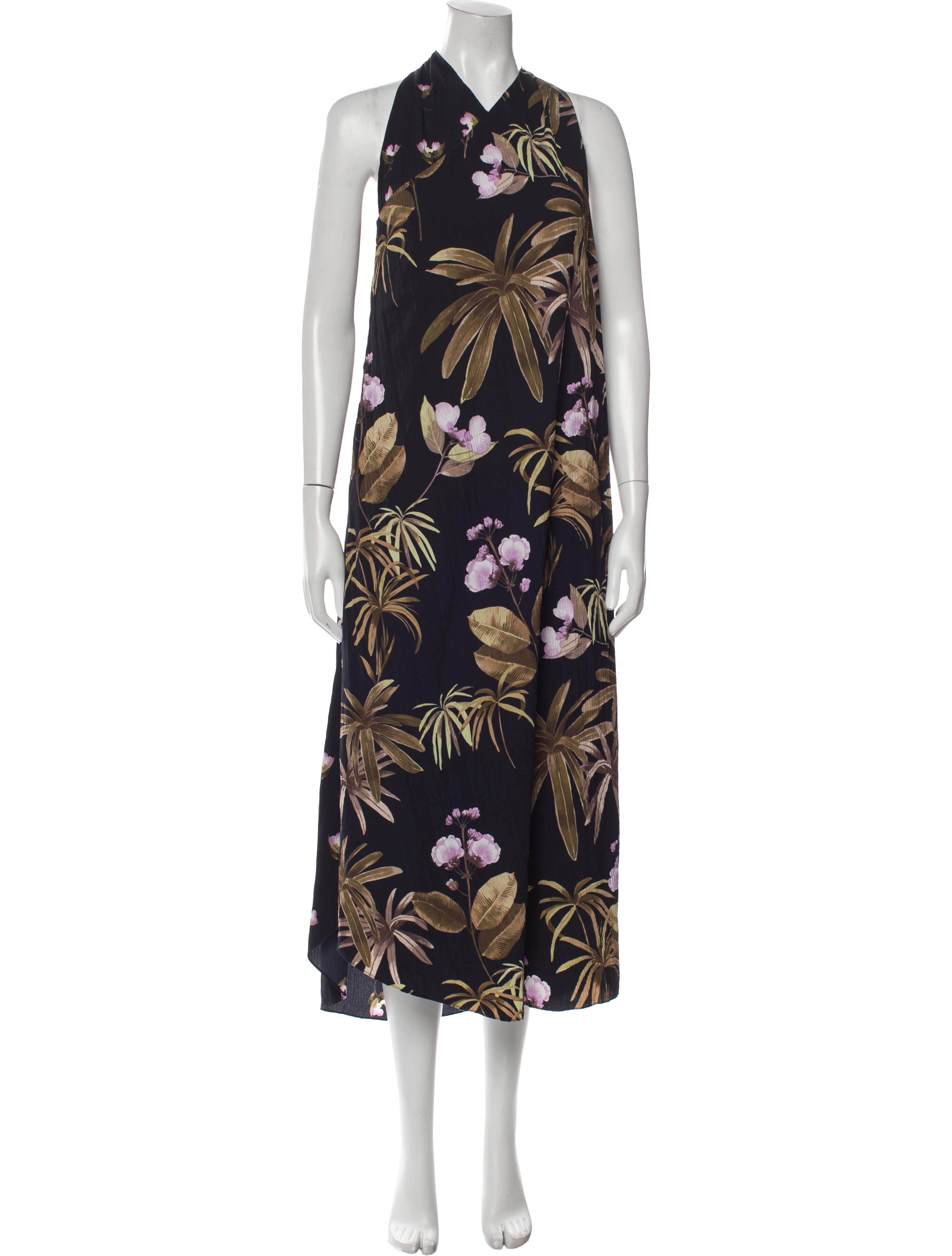 Vince Floral Print Long Dress