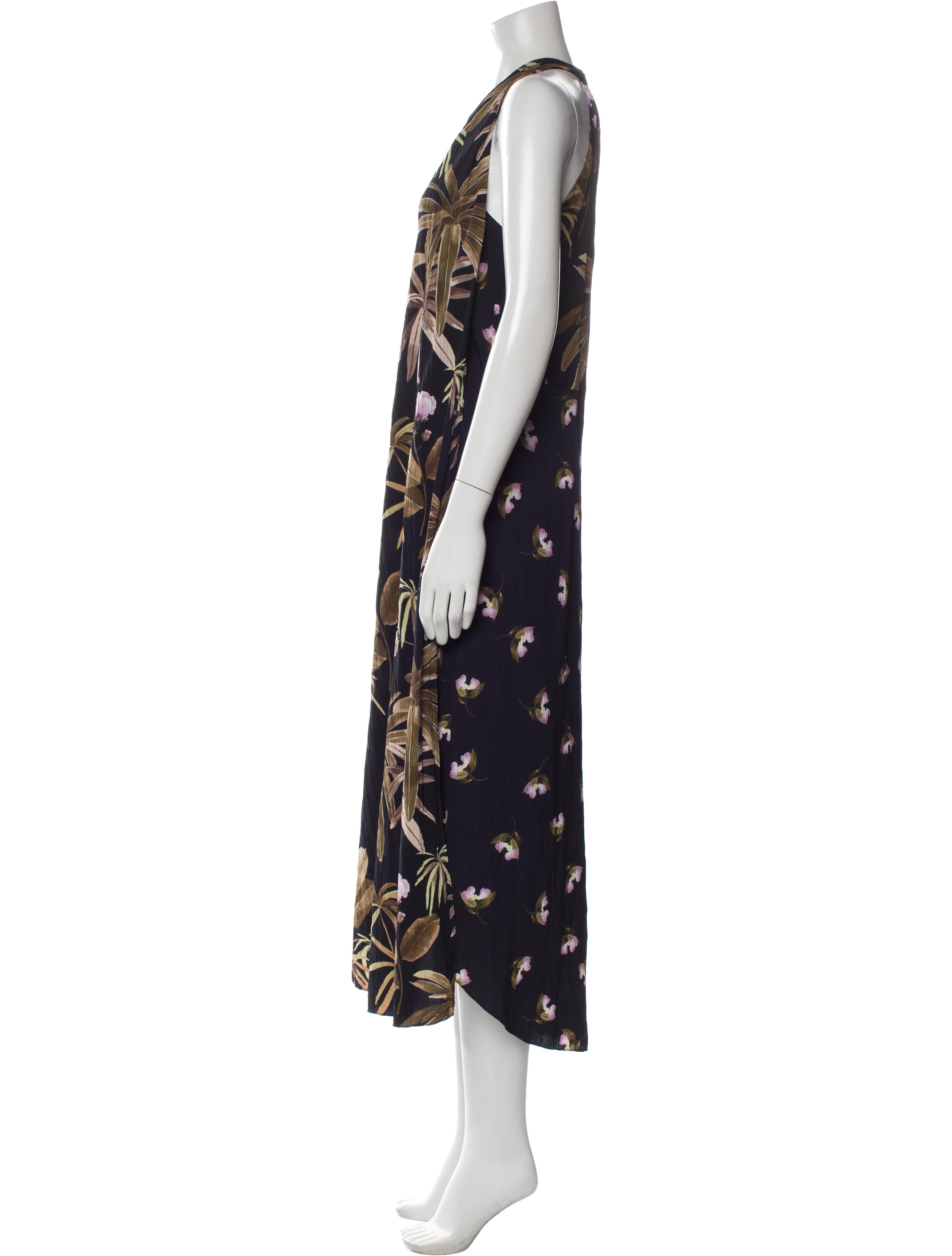 Vince Floral Print Long Dress