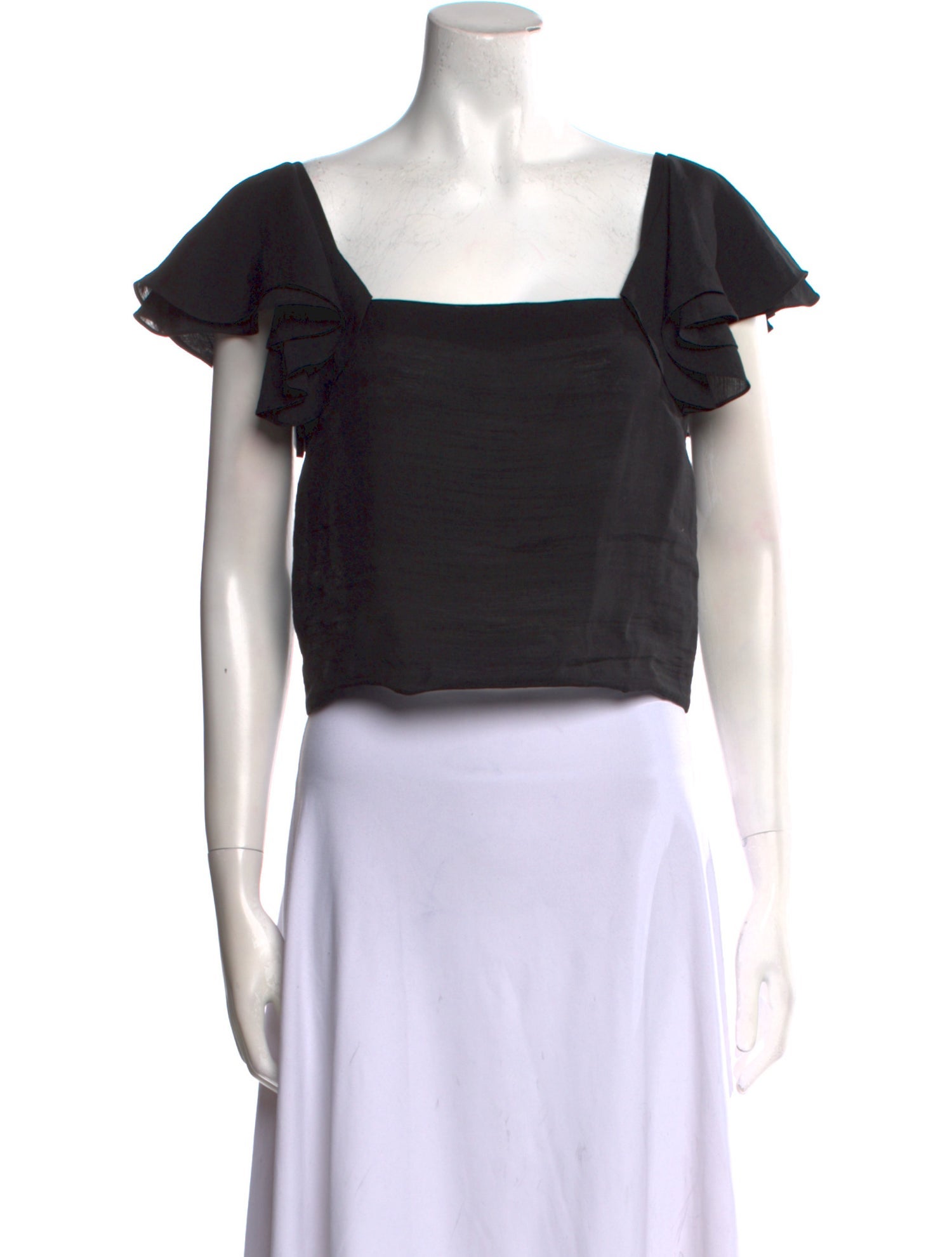 Vince Square Neckline Short Sleeve Crop Top