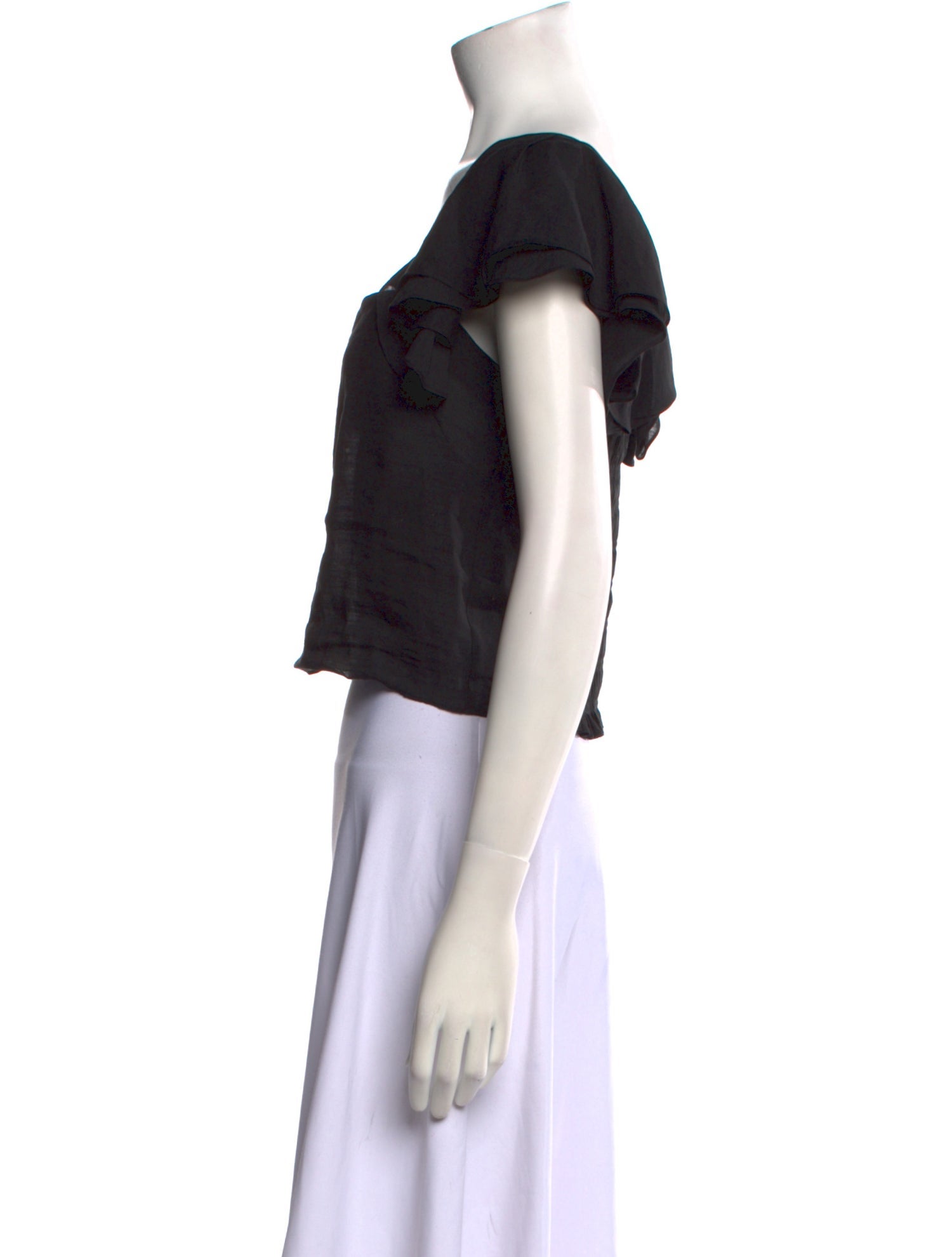 Vince Square Neckline Short Sleeve Crop Top