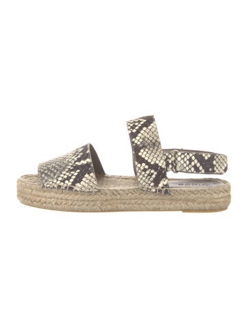 Vince Sandals Embossed Leather Animal Print Espadrilles US 10 |