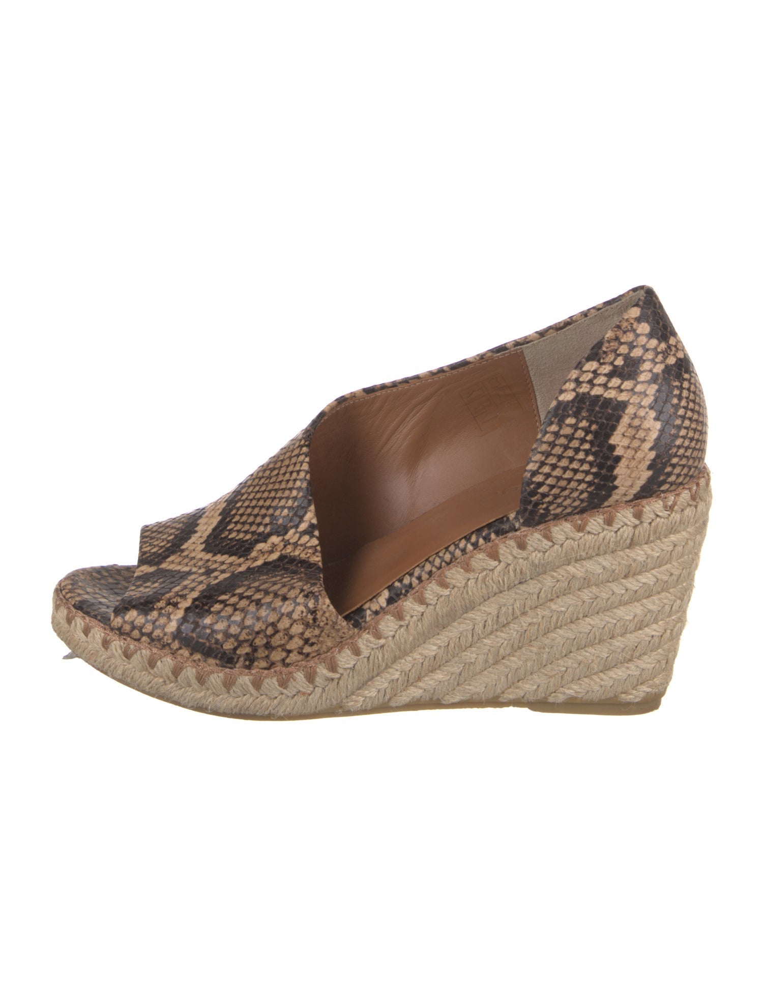 Vince Embossed Leather Animal Print Espadrilles