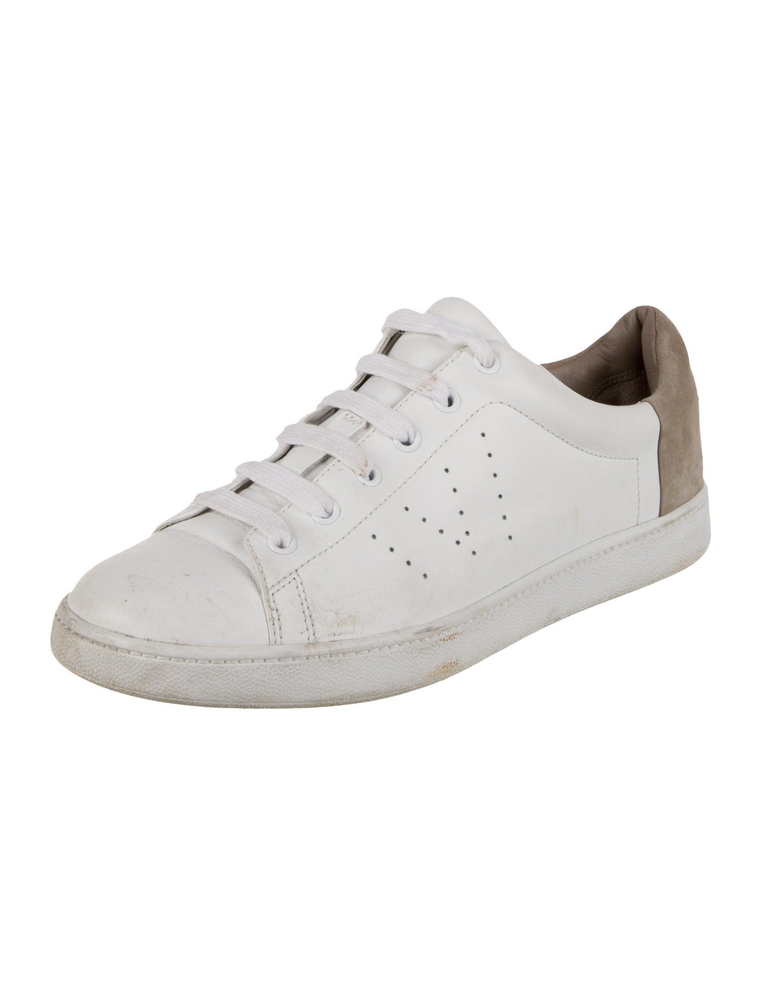 Vince Leather Colorblock Pattern Sneakers