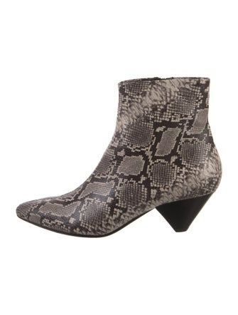 Vince Embossed Leather Animal Print Boots