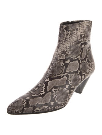 Vince Embossed Leather Animal Print Boots