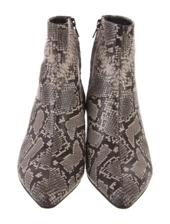 Vince Embossed Leather Animal Print Boots