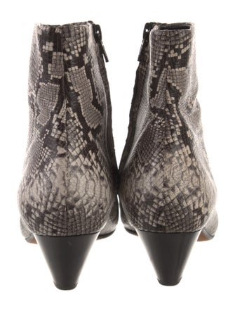 Vince Embossed Leather Animal Print Boots