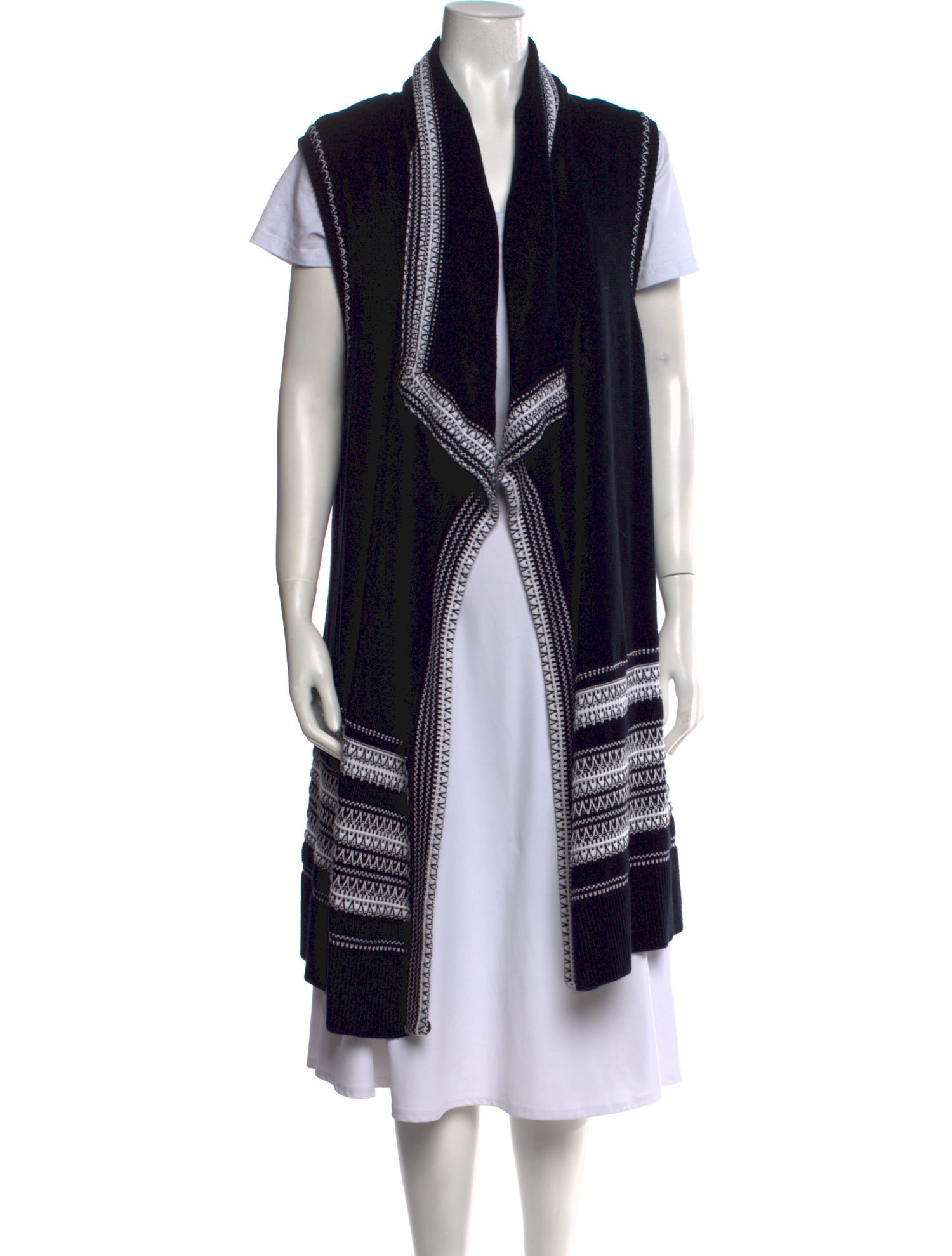 Vince Printed Open Front Sweater