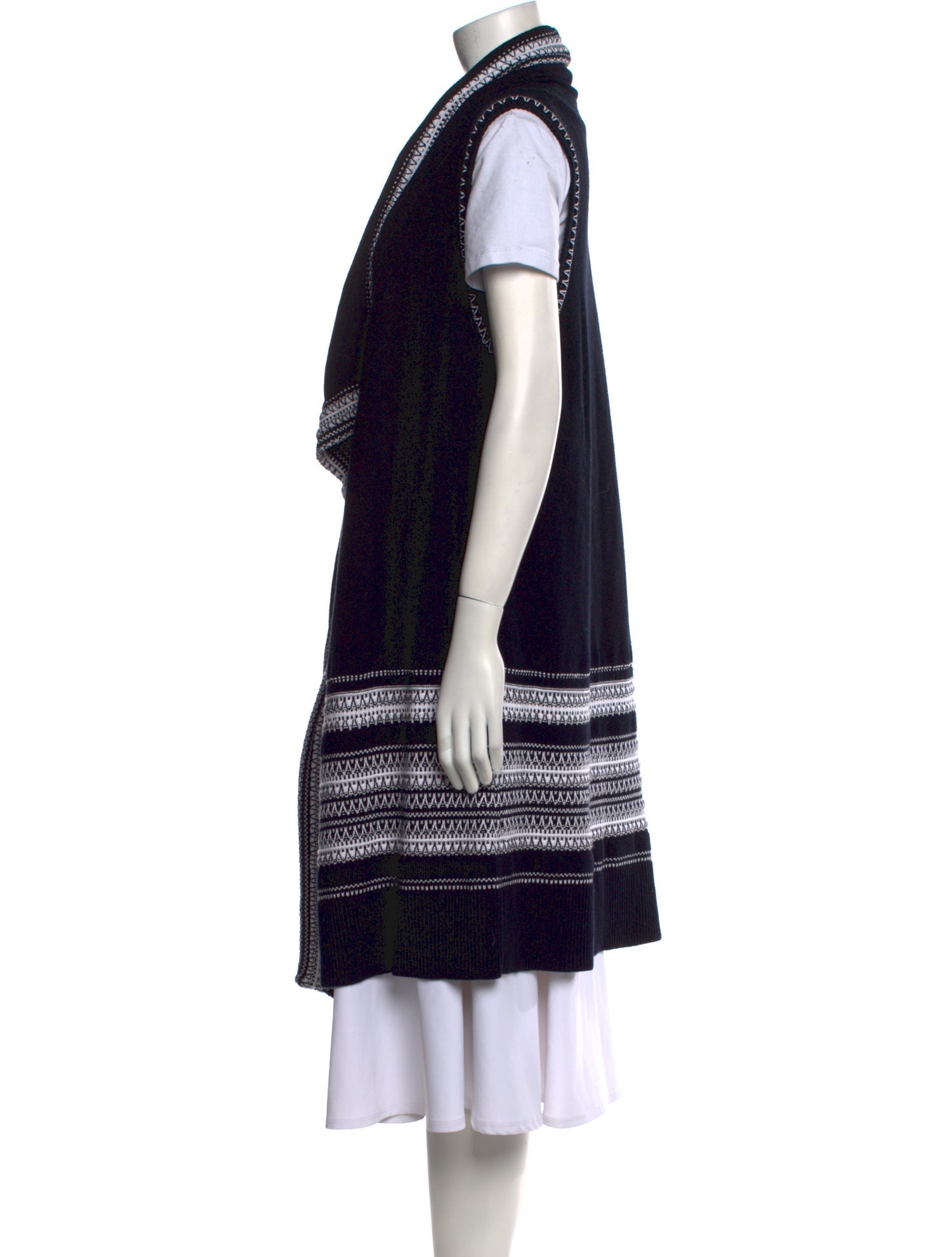 Vince Printed Open Front Sweater