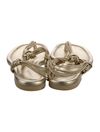 Vince Leather T-Strap Sandals