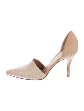 Vince Embossed Leather D'Orsay Pumps