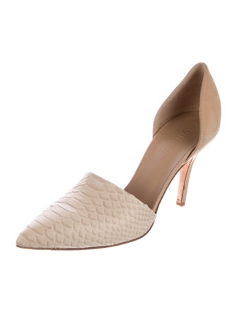 Vince Embossed Leather D'Orsay Pumps