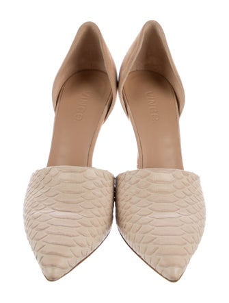 Vince Embossed Leather D'Orsay Pumps
