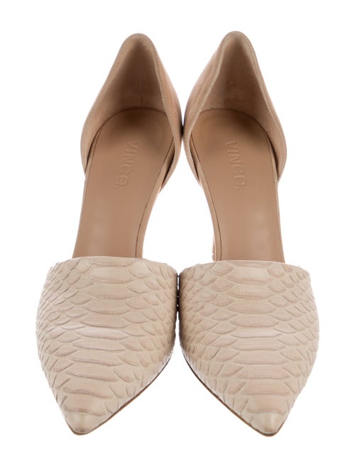 Vince Embossed Leather D'Orsay Pumps