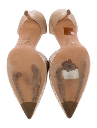 Vince Embossed Leather D'Orsay Pumps