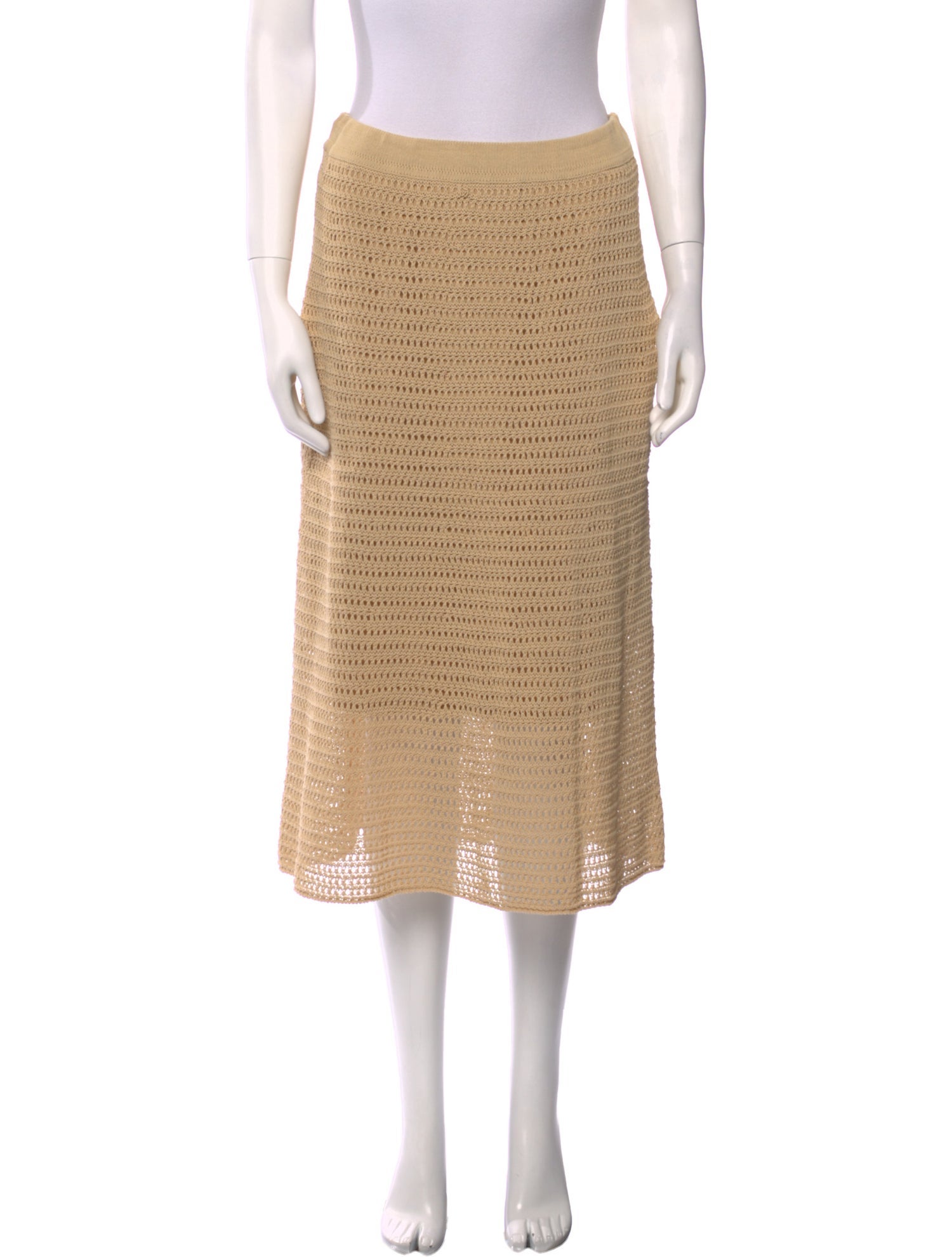 Vince Crochet Trim Knee-Length Skirt