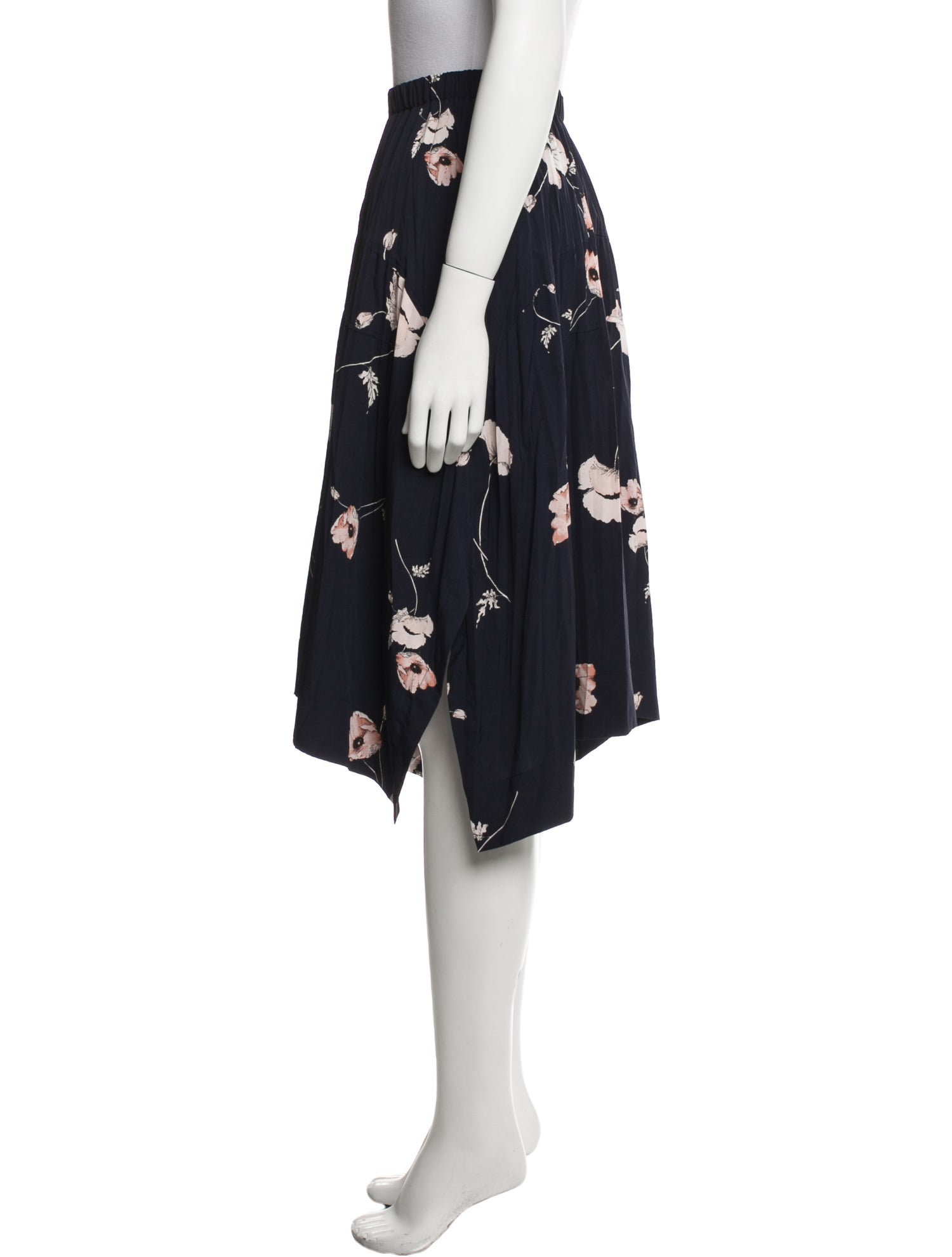 Vince Floral Print Knee-Length Skirt