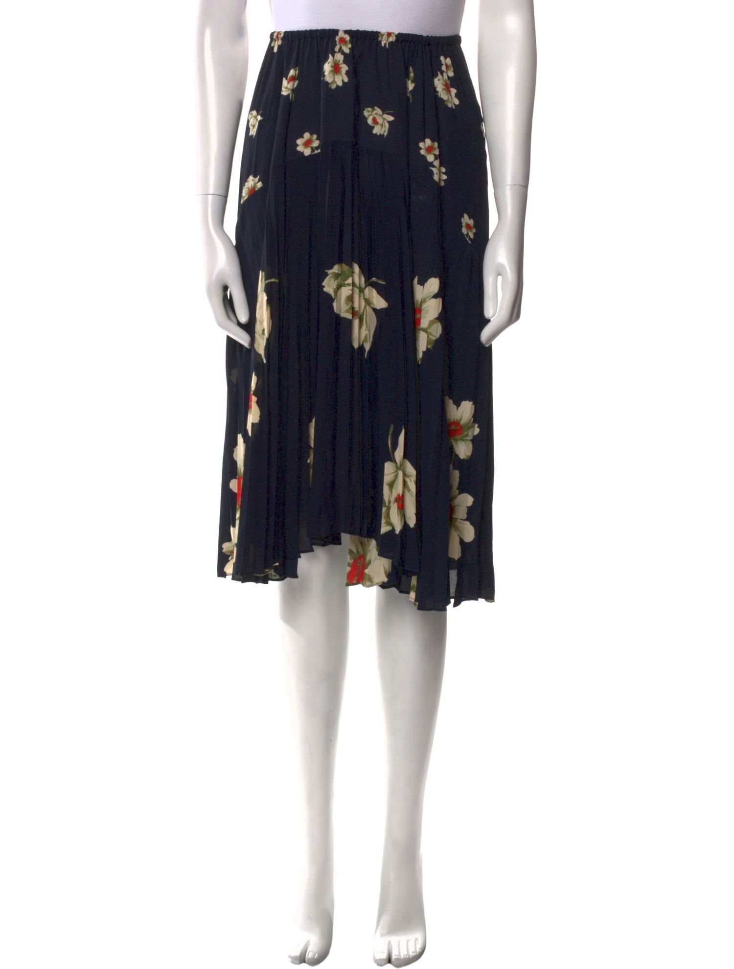 Vince Floral Print Knee-Length Skirt
