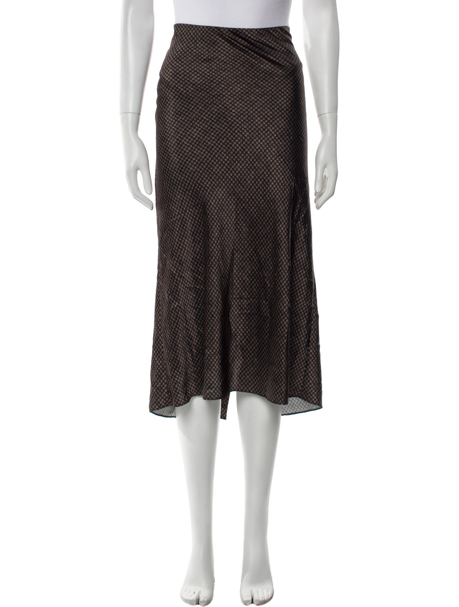 Vince Polka Dot Print Midi Length Skirt