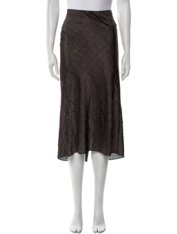 Vince Skirts Polka Dot Print Midi Length Skirt S