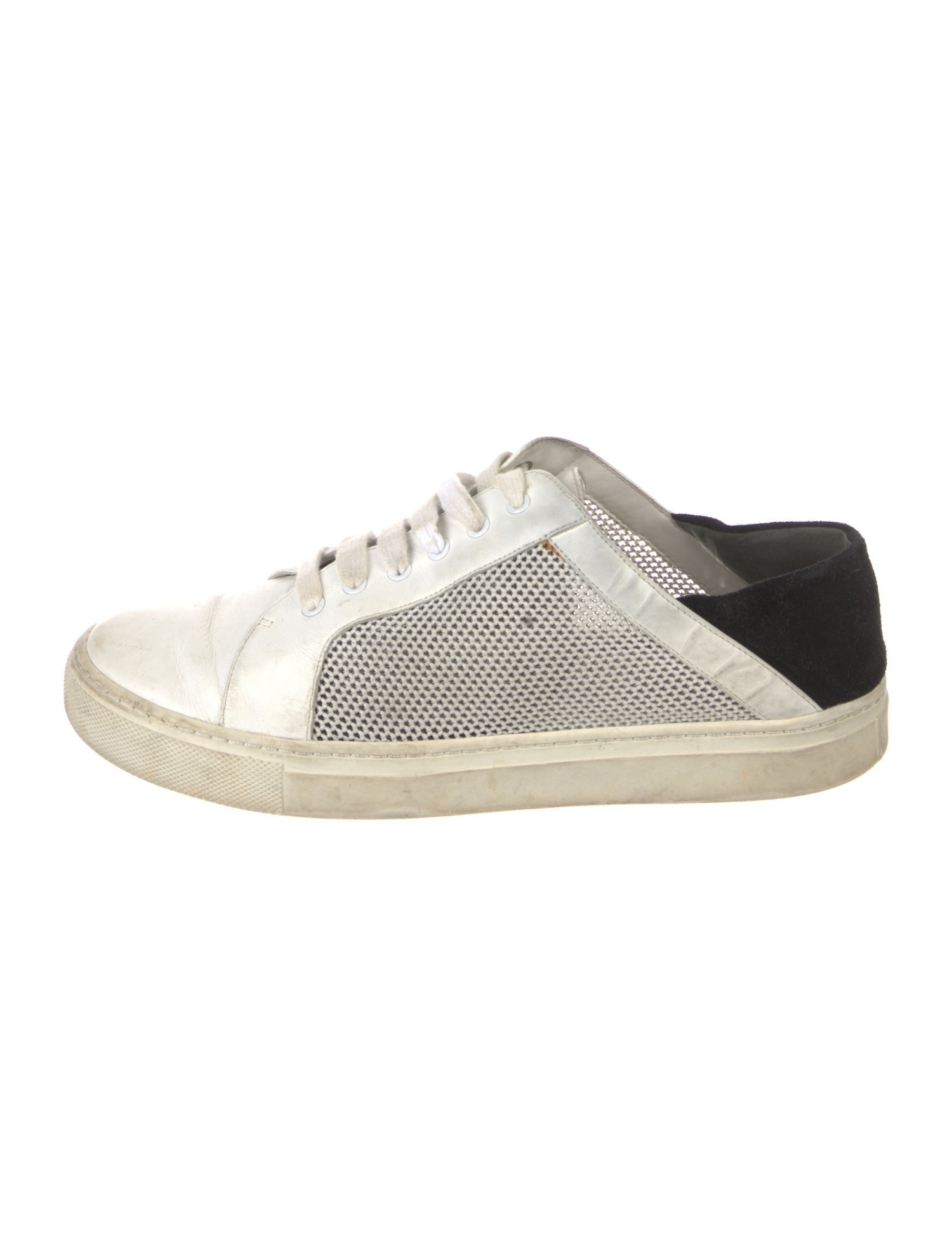 Vince Leather Colorblock Pattern Sneakers