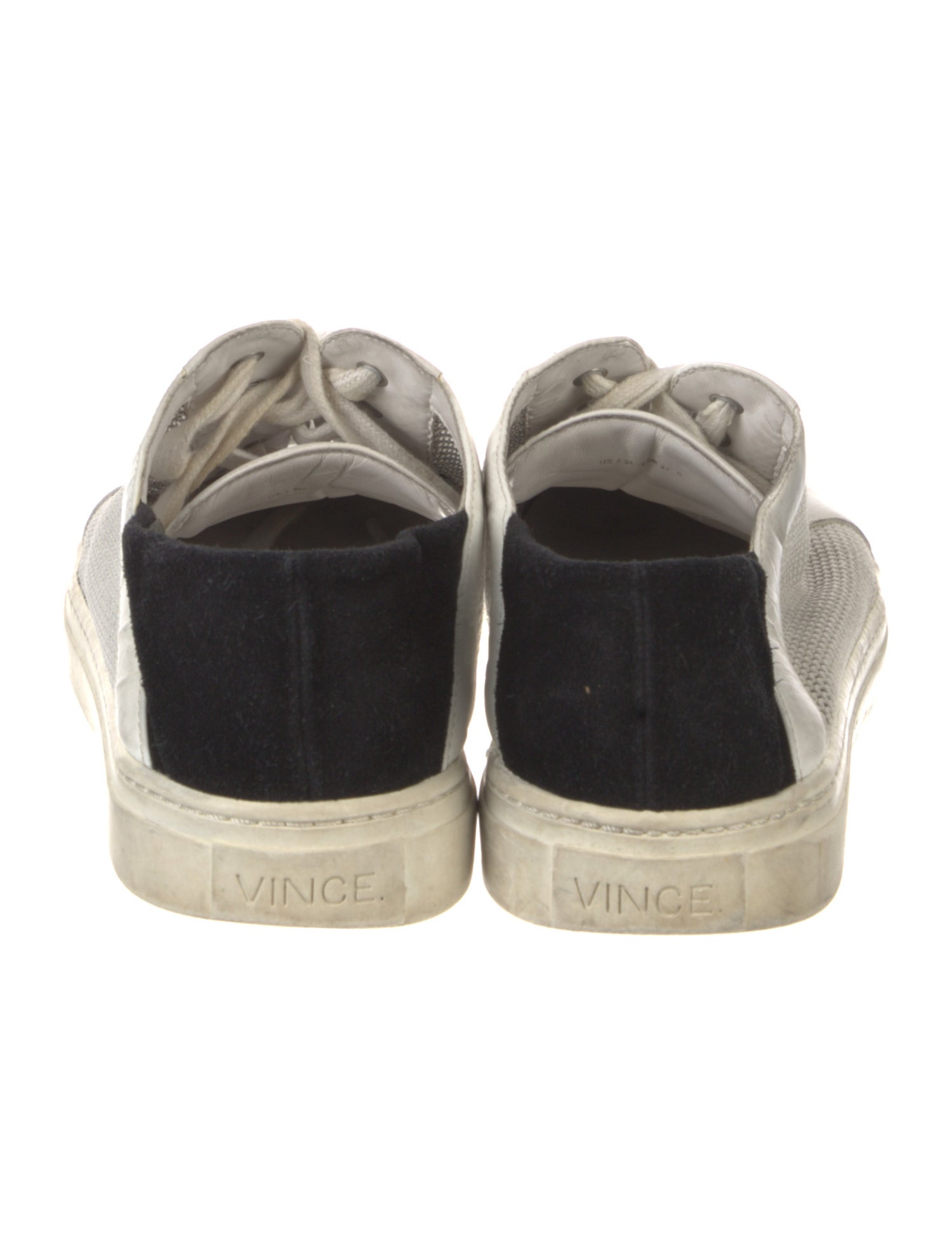 Vince Leather Colorblock Pattern Sneakers