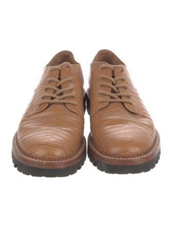 Vince Leather Animal Print Lace-Up Boots