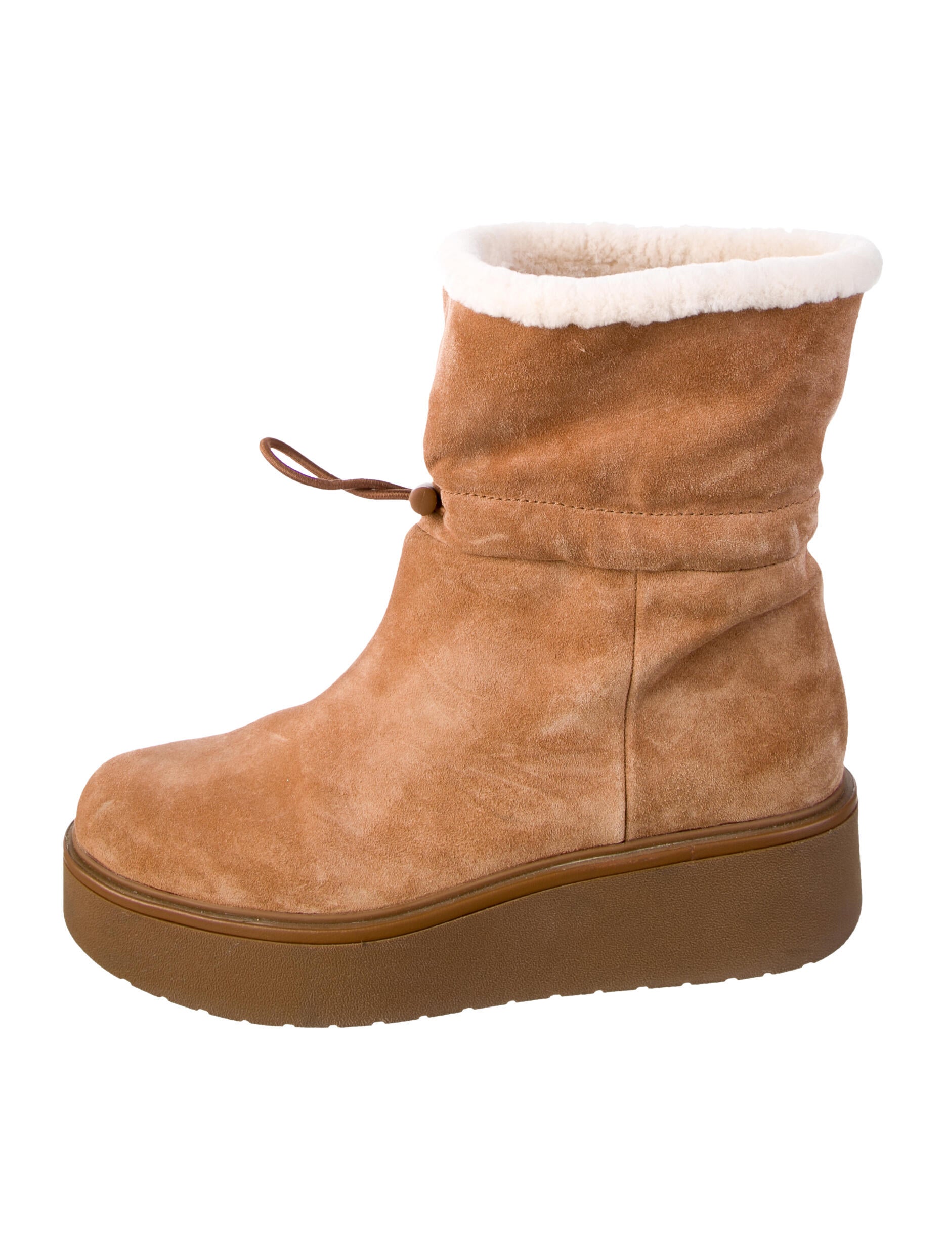 Vince Suede Fur Trim Boots