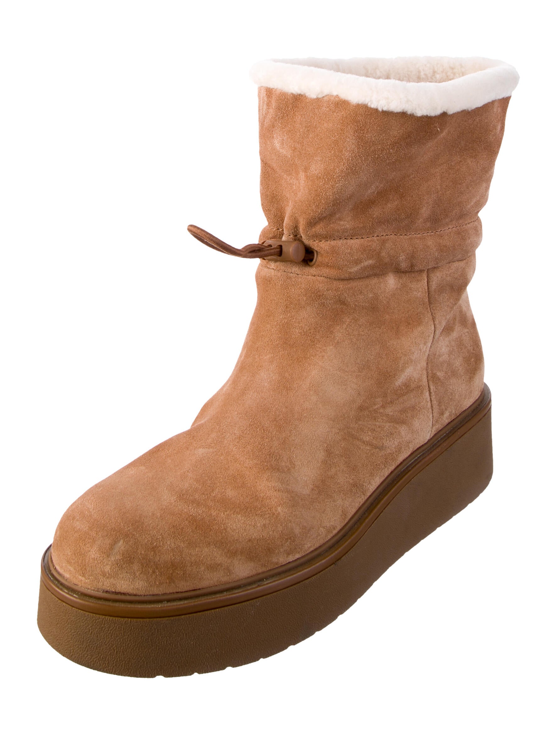 Vince Suede Fur Trim Boots