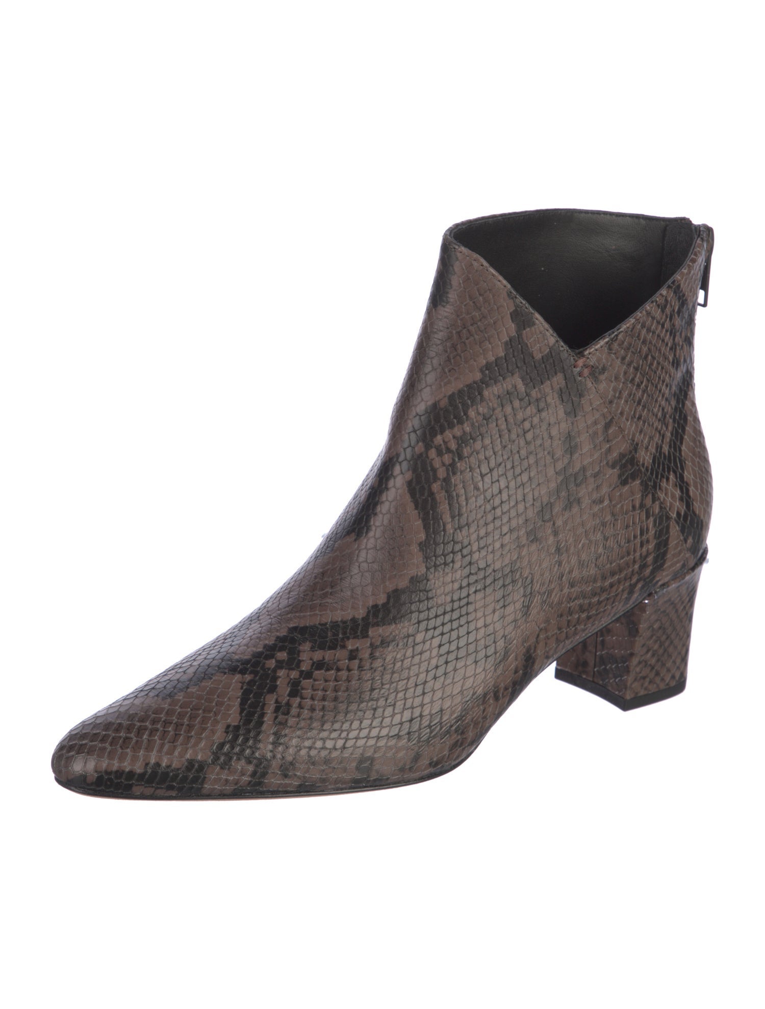 Vince Leather Animal Print Boots