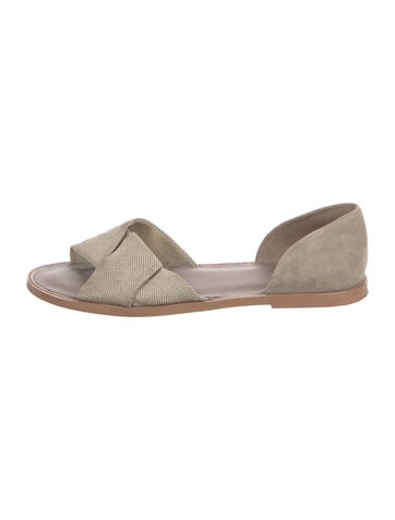Vince Sandals Canvas Cutout Accent Slides 7.5