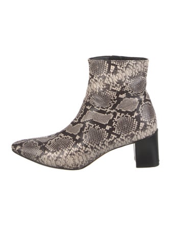 Vince Leather Animal Print Boots