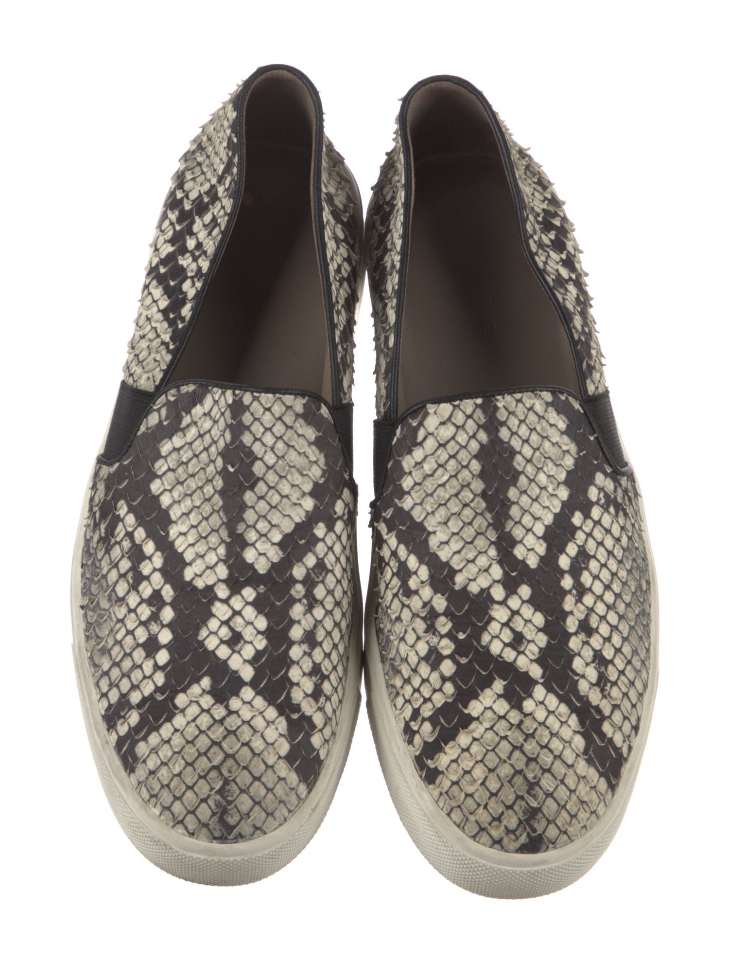 Vince Embossed Leather Animal Print Sneakers