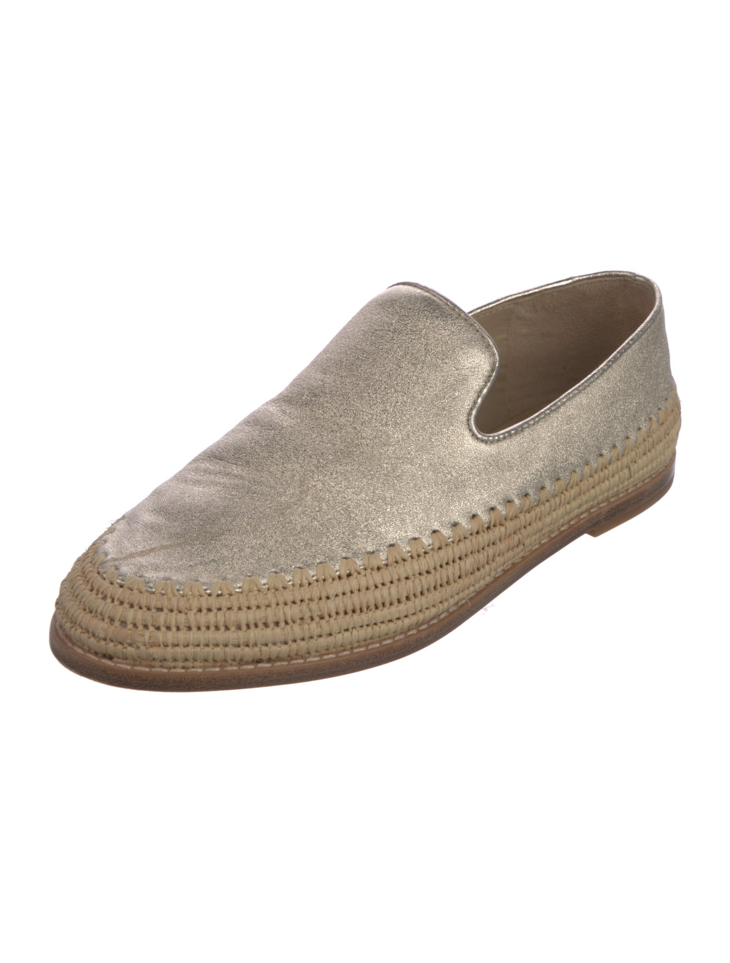 Vince Leather Glitter Accents Espadrilles