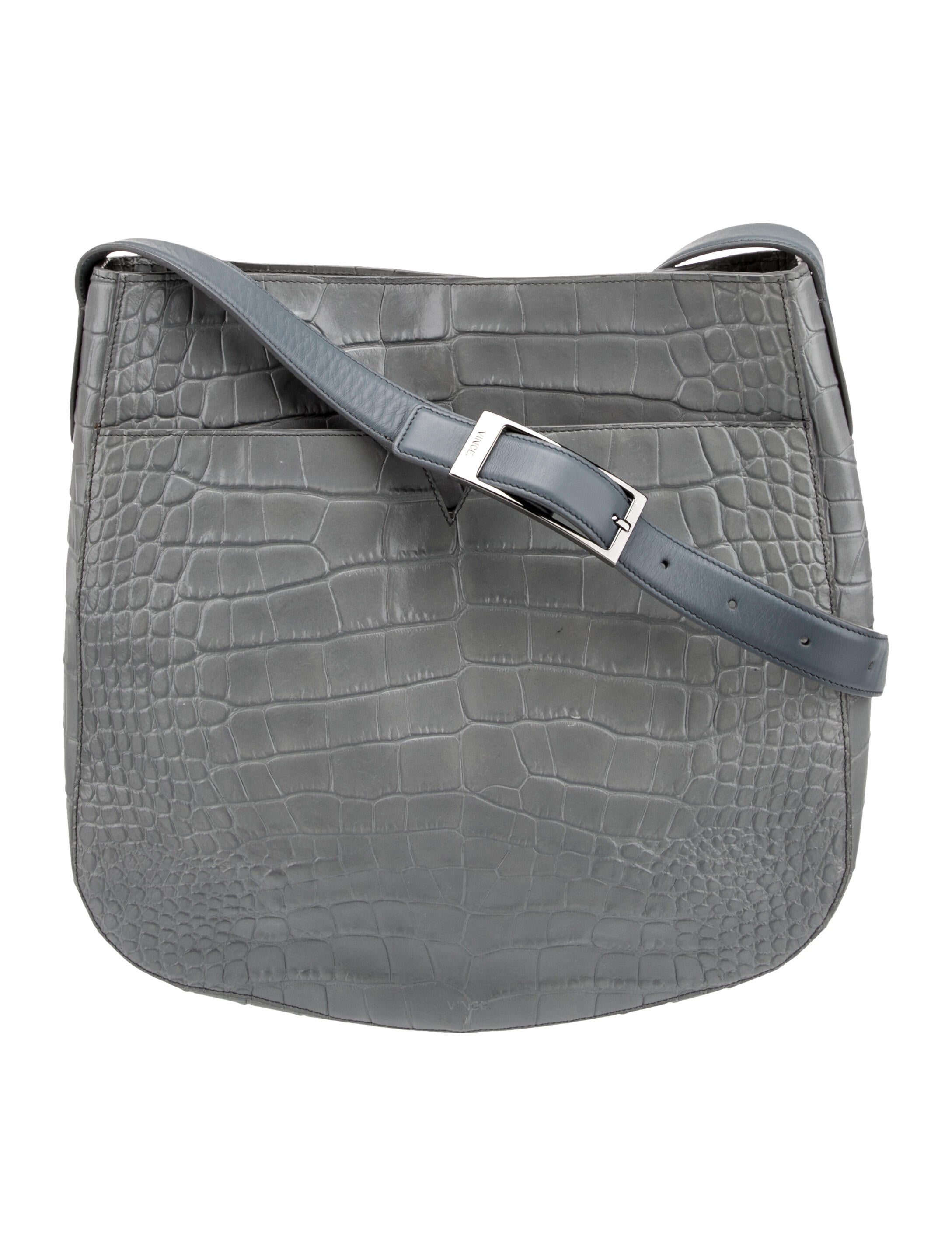 Vince Embossed Leather Messenger Bag