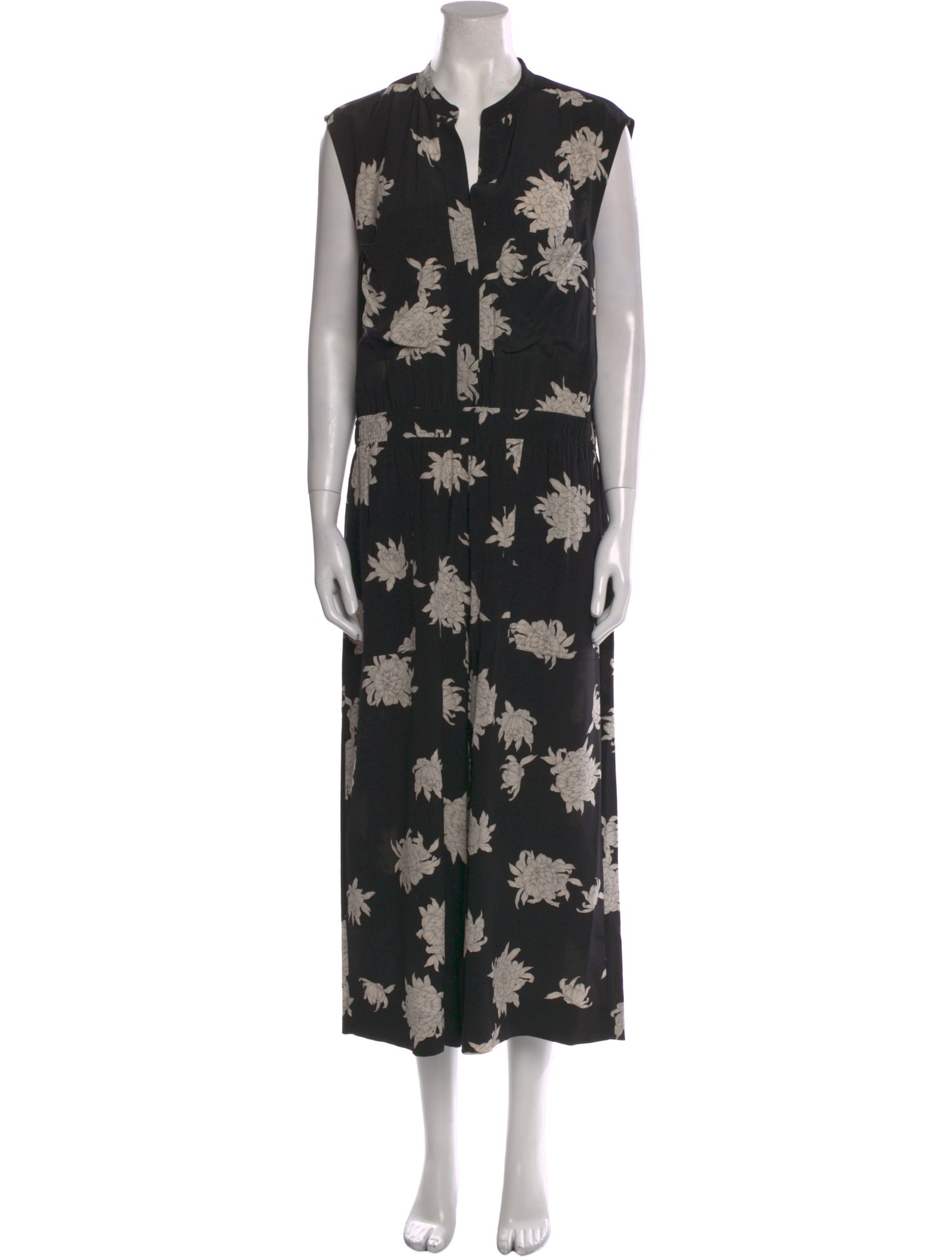 Vince Silk Floral Print Jumpsuit
