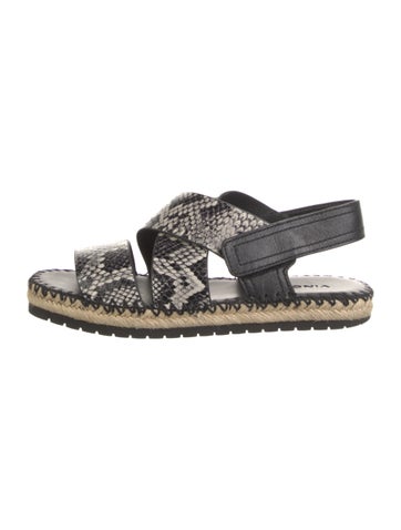 Vince Sandals Leather Animal Print Espadrilles US 7 |