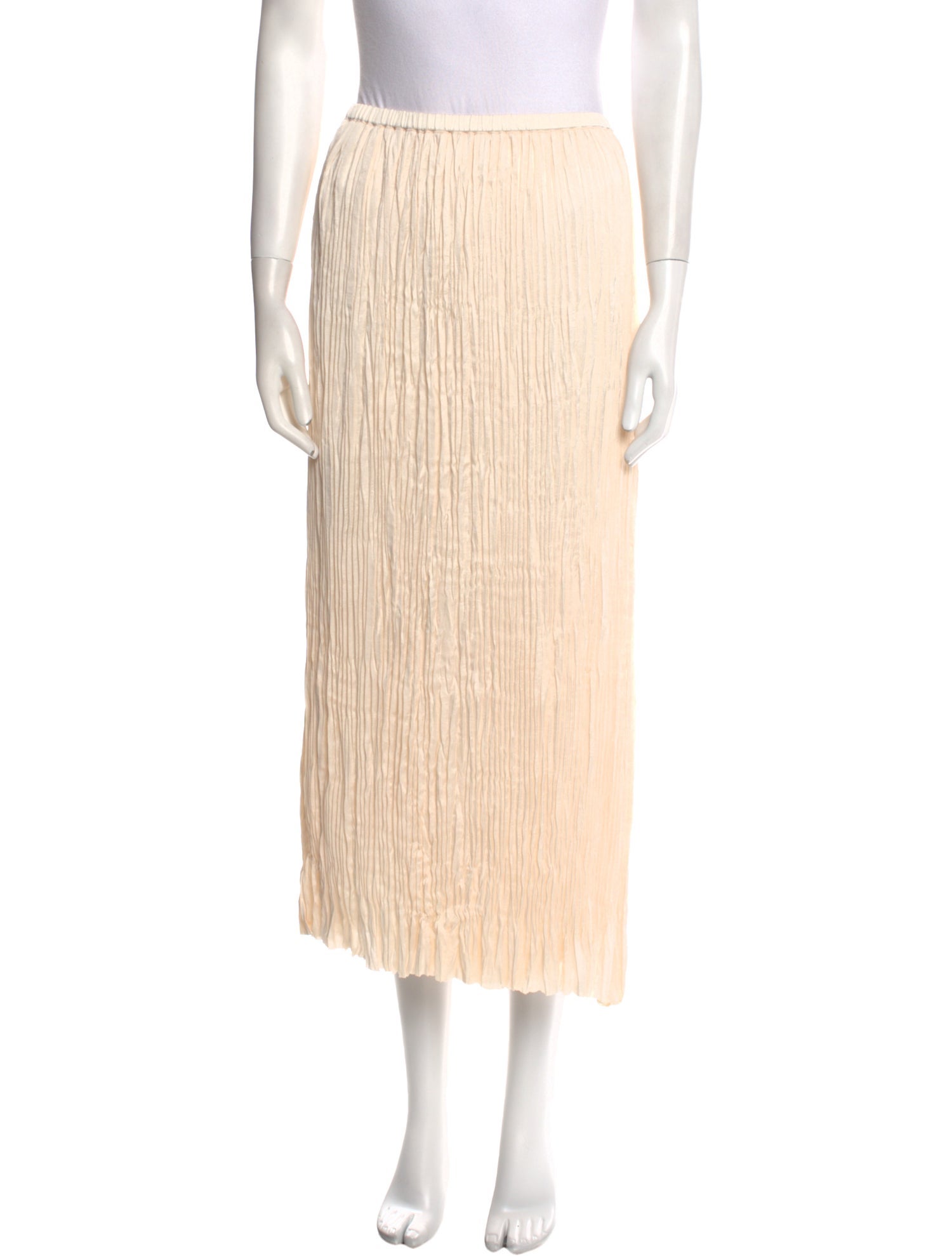 Vince Pleated Accents Midi Length Skirt