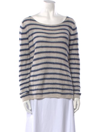 Vince Striped Bateau Neckline Sweater