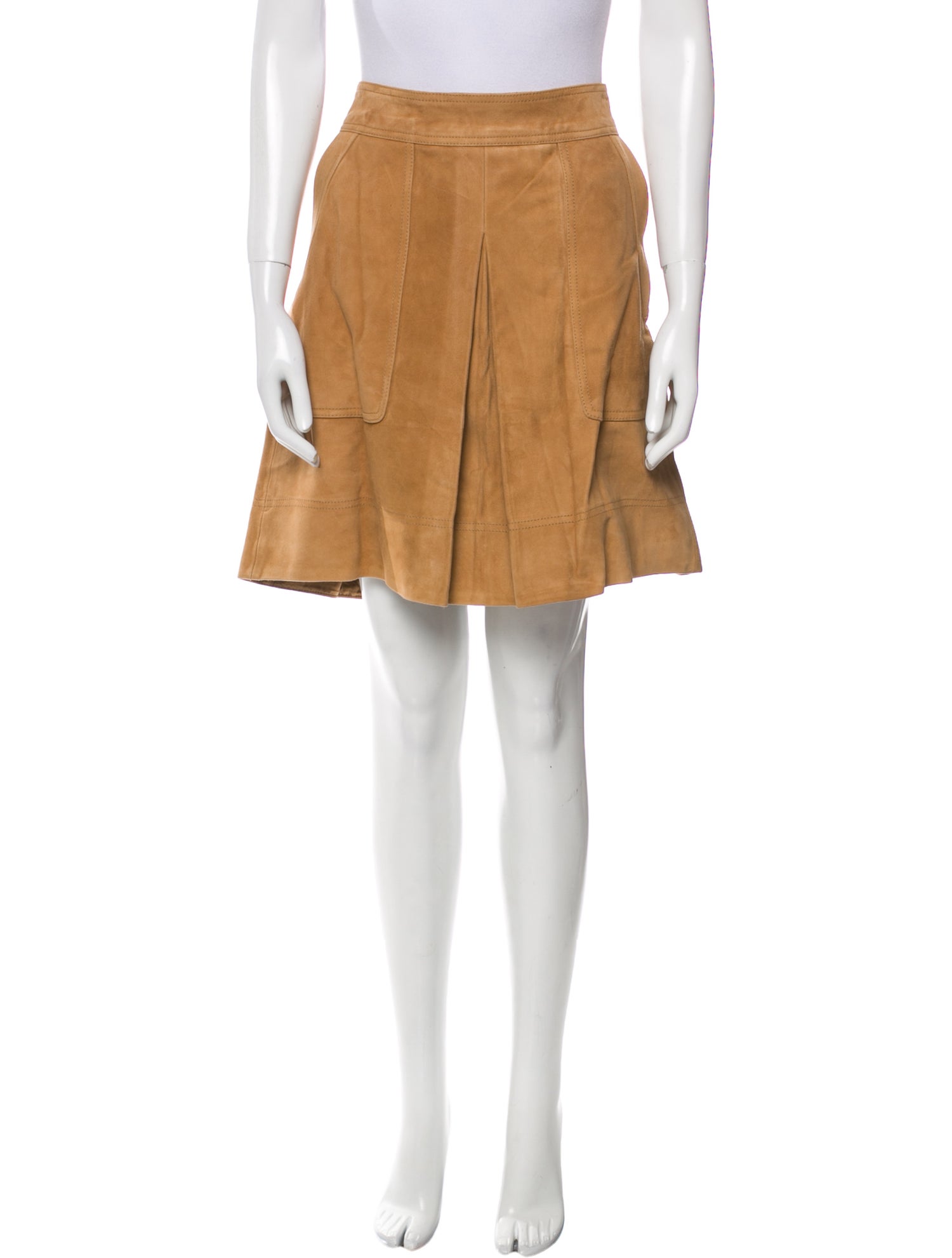 Vince Leather Knee-Length Skirt