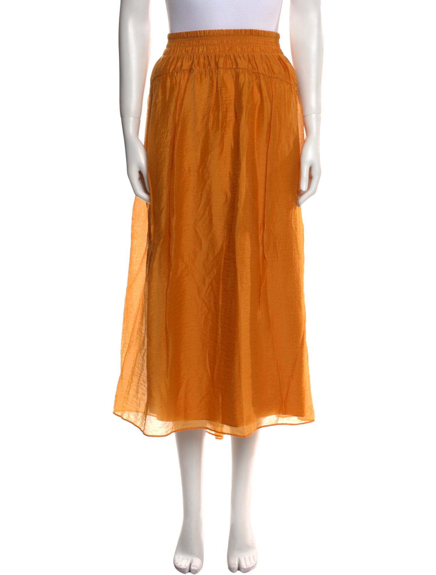 Vince Pleated Accents Midi Length Skirt