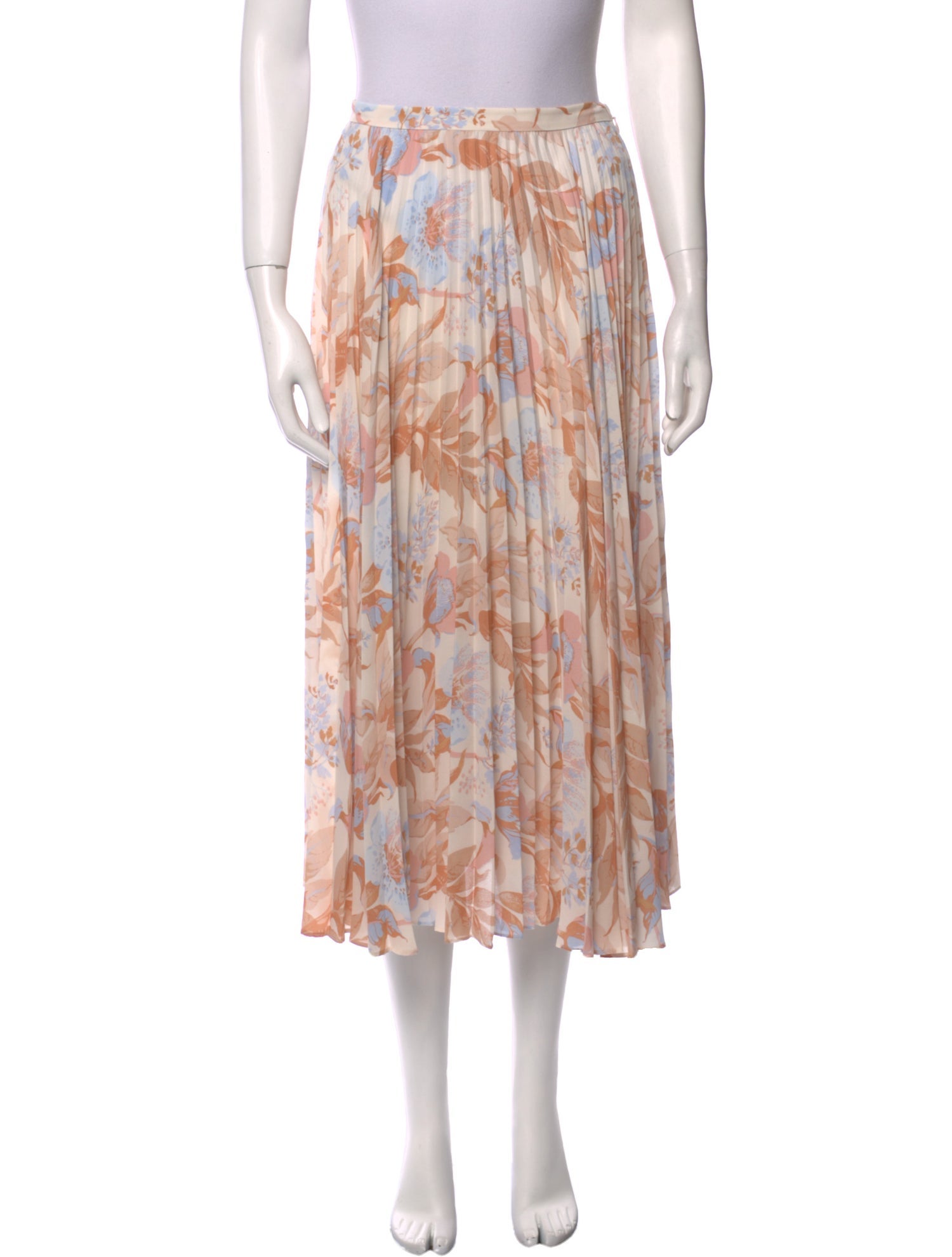 Vince Floral Print Midi Length Skirt