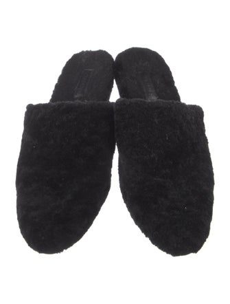 Vince Shearling Fur Trim Mules