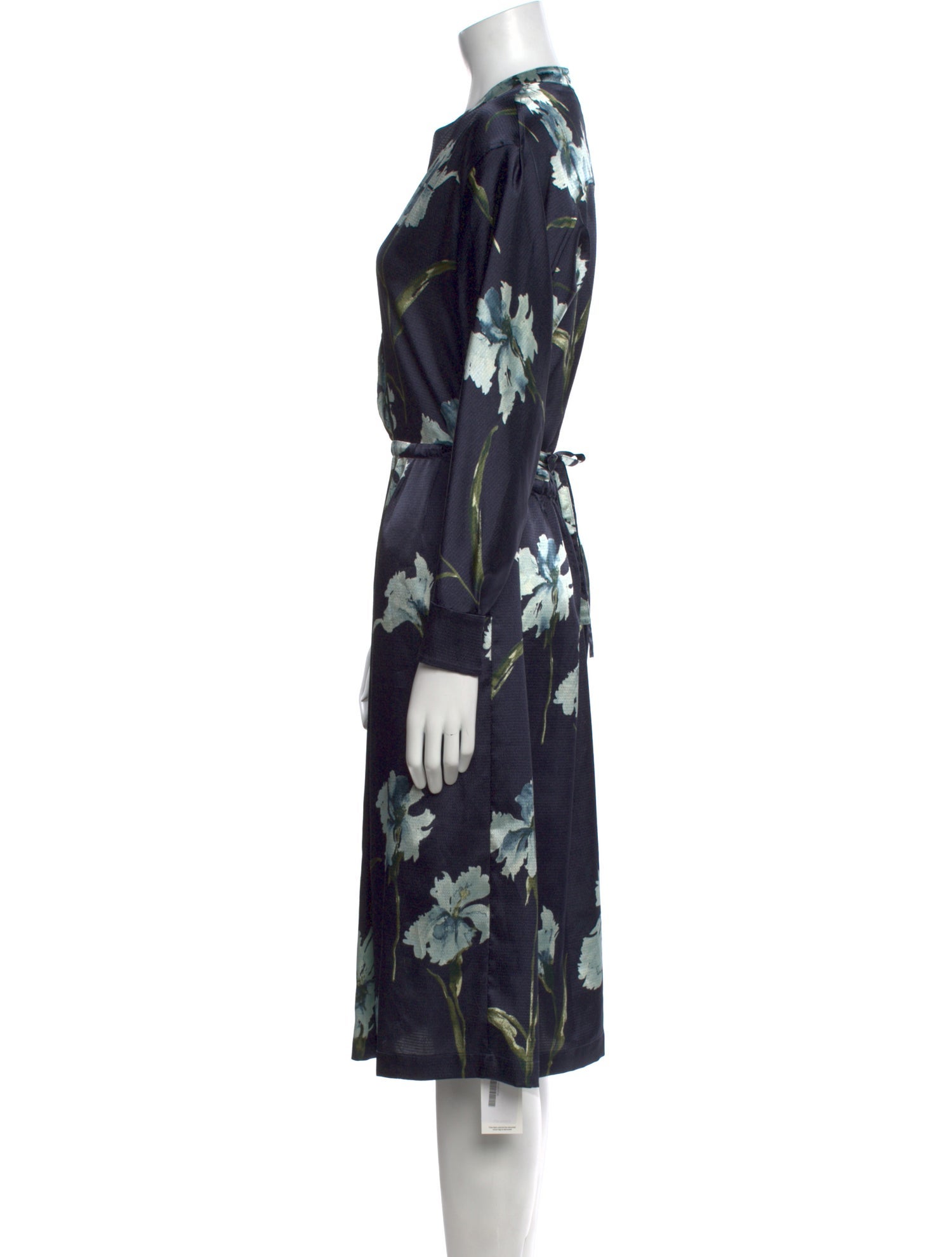 Vince Floral Print Midi Length Dress